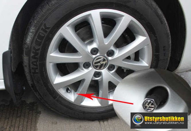 Hovedbilde Ventilhetter VW - Volkswagen - 4 pk med nøkkel